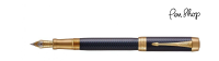 Parker Duofold Prestige Prestige Blue Chevron / Gold Plated Vulpennen