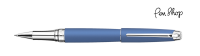 Caran d'Ache Léman Blue Night Matte / Silver Plated Rollerballs