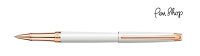 Caran d'Ache Léman Slim White / Rose Gold Plated Rollerballs