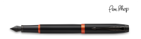 Parker IM Vibrant Rings Satin Black / Flame Orange Vulpennen