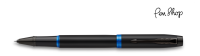 Parker IM Vibrant Rings Satin Black / Marine Blue Rollerballs